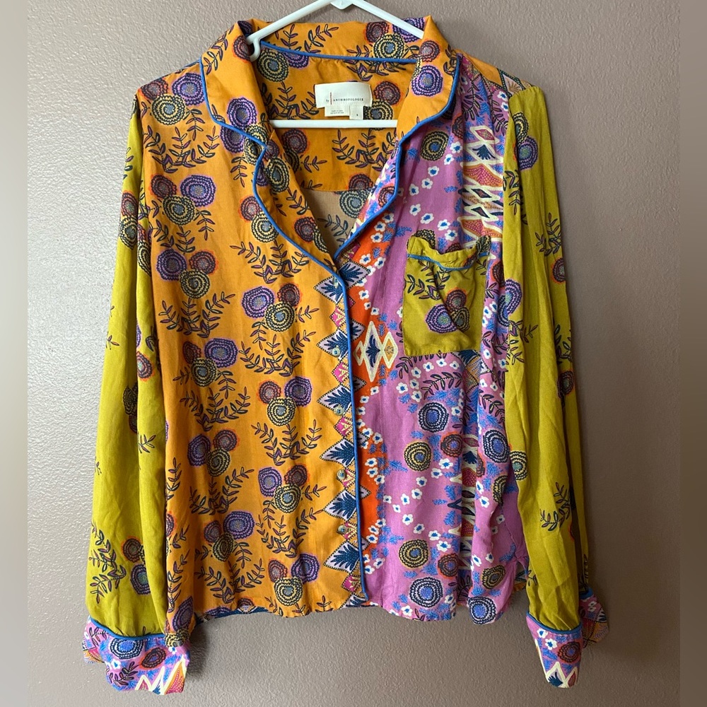 Anthropologie Long Sleeve Button Down Top